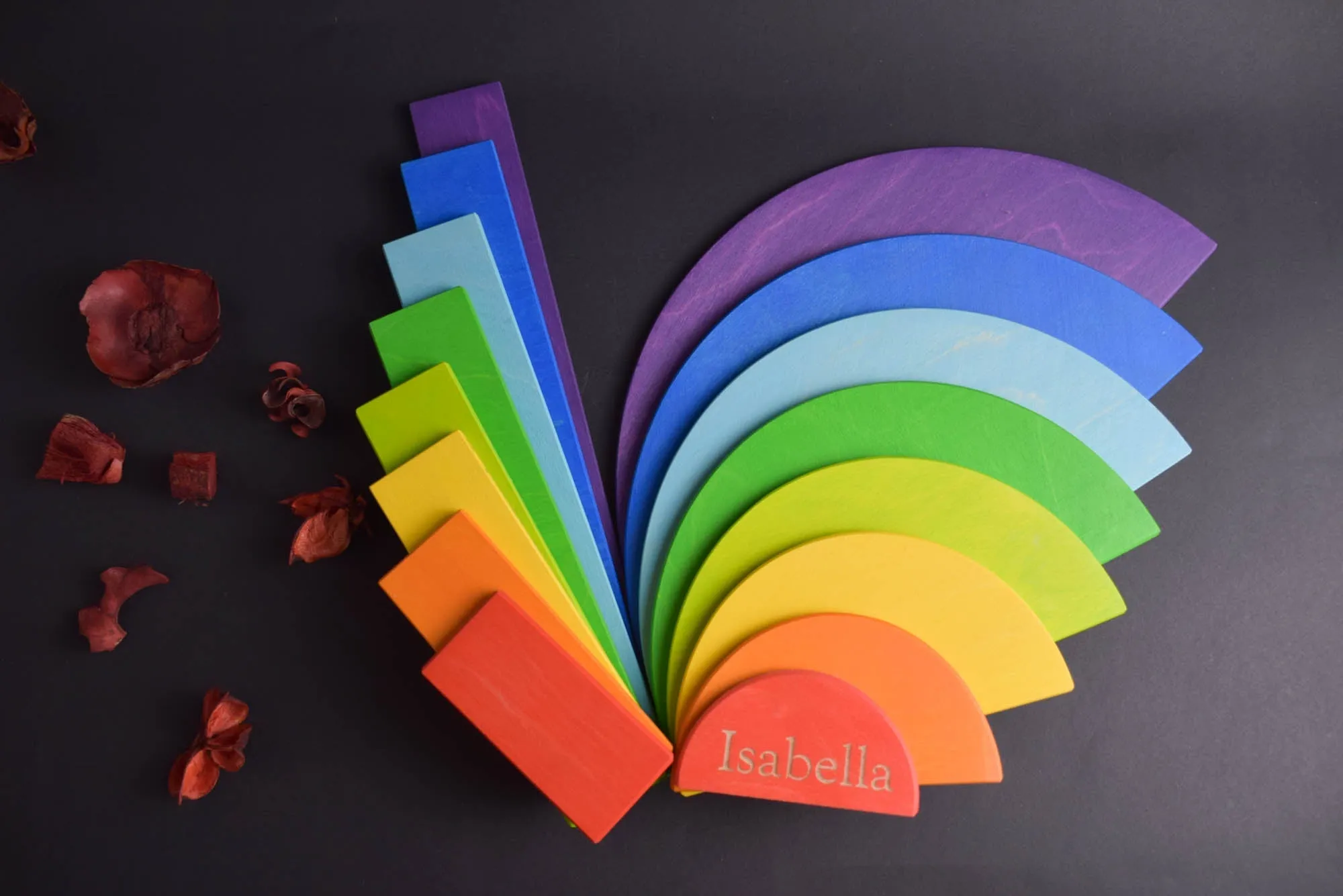 Wooden Rainbow Semi Circles