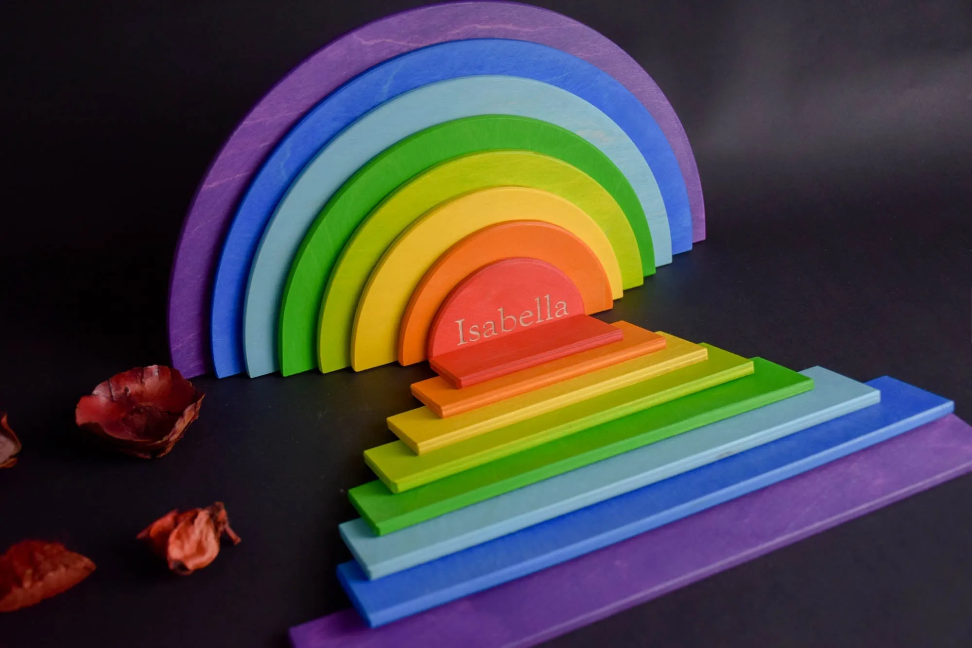 Wooden Rainbow Semi Circles
