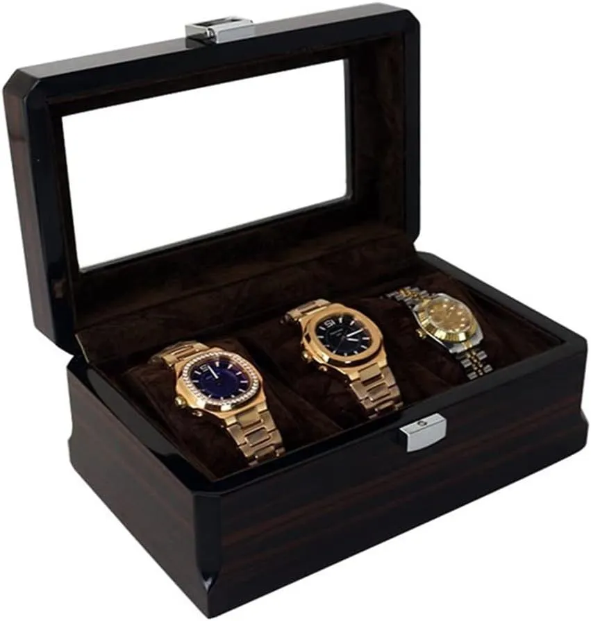 Wooden Watch Storage Box 3 Slot Watch Box Handmade Watch Roll Travel Case 3 Slots Watch groan fan colonial Display Box Bracelet Watch Boxes 