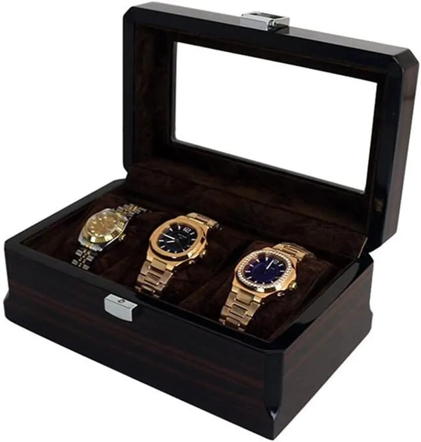 Wooden Watch Storage Box 3 Slot Watch Box Handmade Watch Roll Travel Case 3 Slots Watch groan fan colonial Display Box Bracelet Watch Boxes 