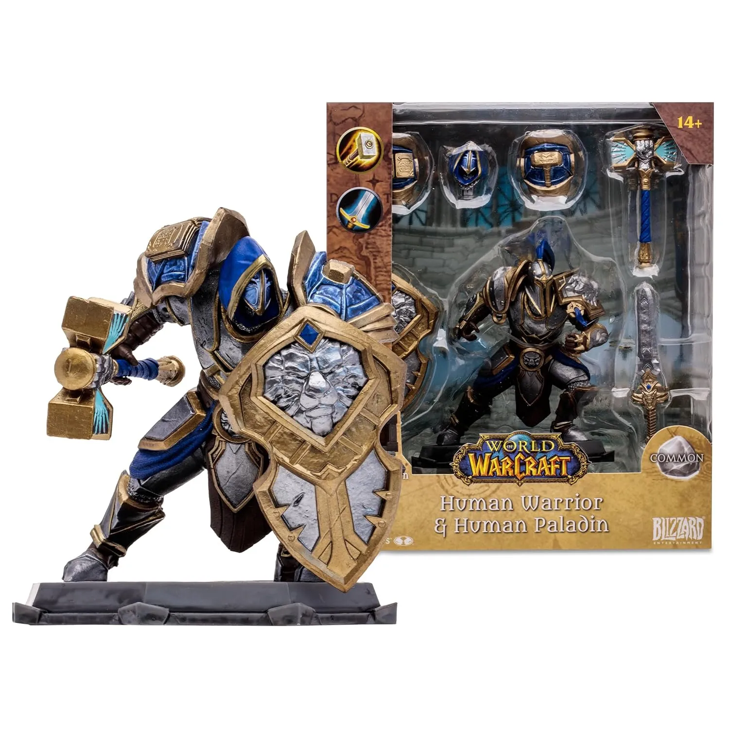 World of Warcraft Human: Warrior/Paladin (Common) 1:12 bald finger acetate formidable evenness Scale Posed Figure McFarlane Toys - 