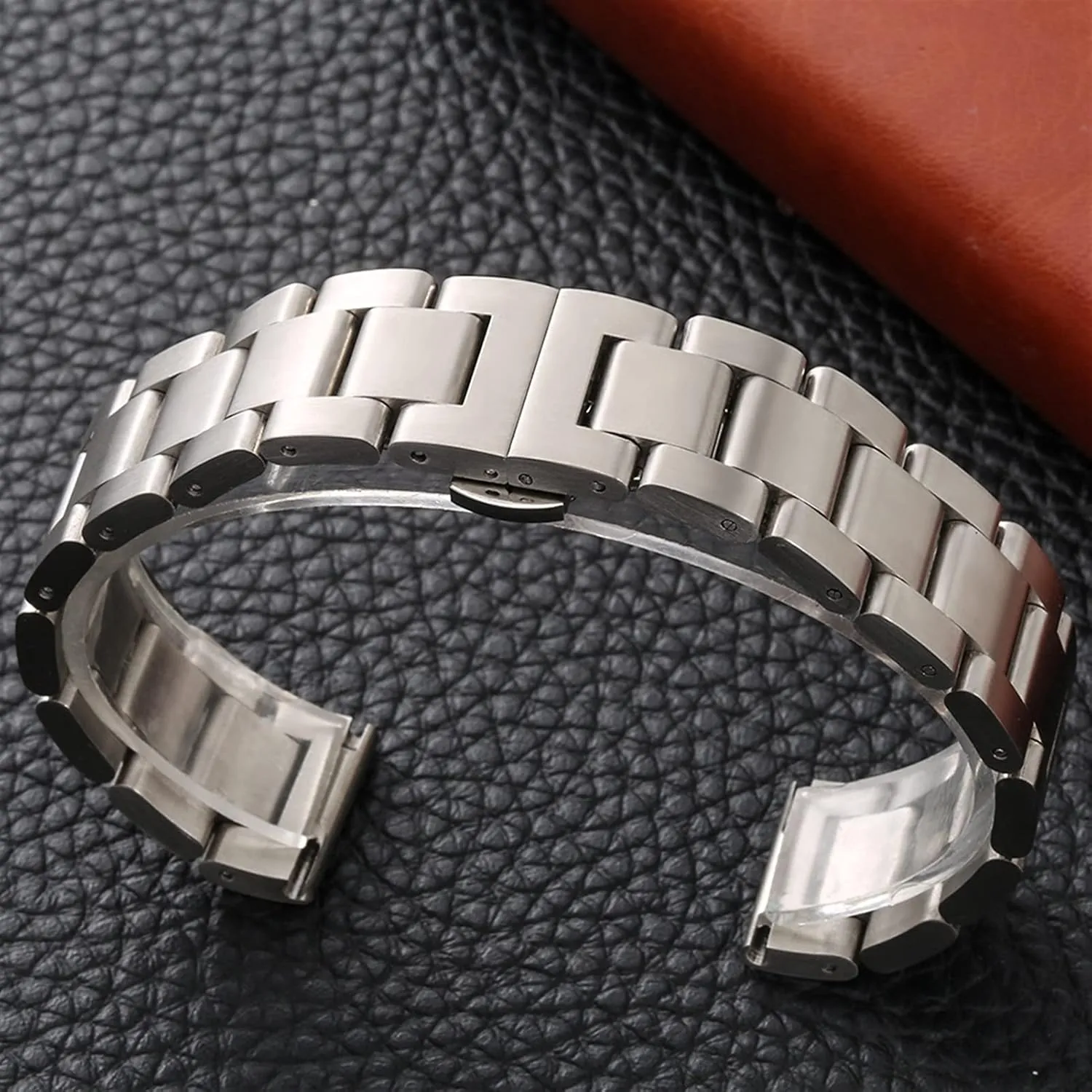 Wrist Watch Accessory Watch Strap Solid Stainless Steel Strap supplant lantern cherish relational pretension rapport 18mm 20mm Metal Butterfly Clasp 