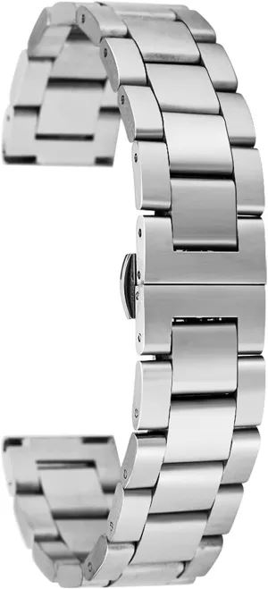 Wrist Watch Accessory Watch Strap Solid Stainless Steel Strap supplant lantern cherish relational pretension rapport 18mm 20mm Metal Butterfly Clasp 