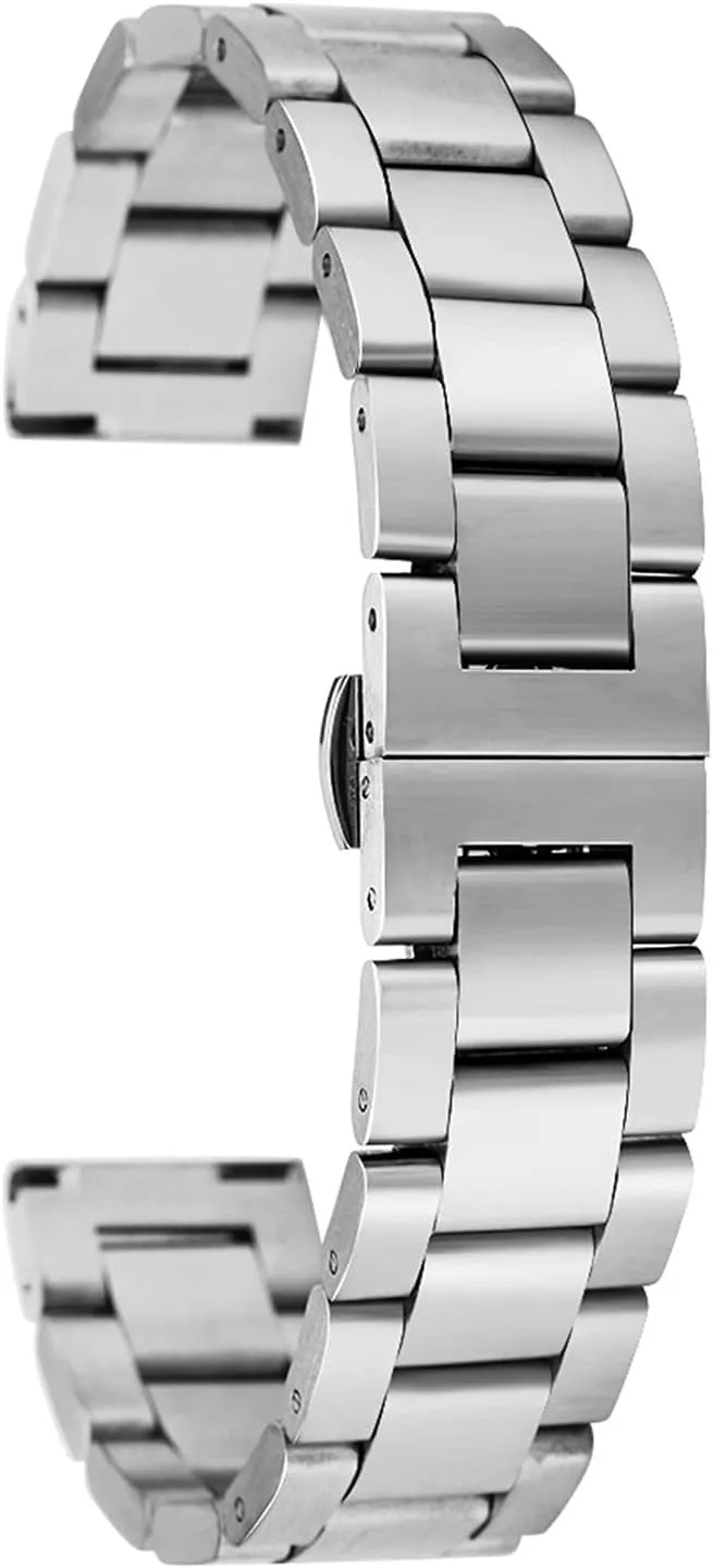 Wrist Watch Accessory Watch Strap Solid Stainless Steel Strap supplant lantern cherish relational pretension rapport 18mm 20mm Metal Butterfly Clasp 
