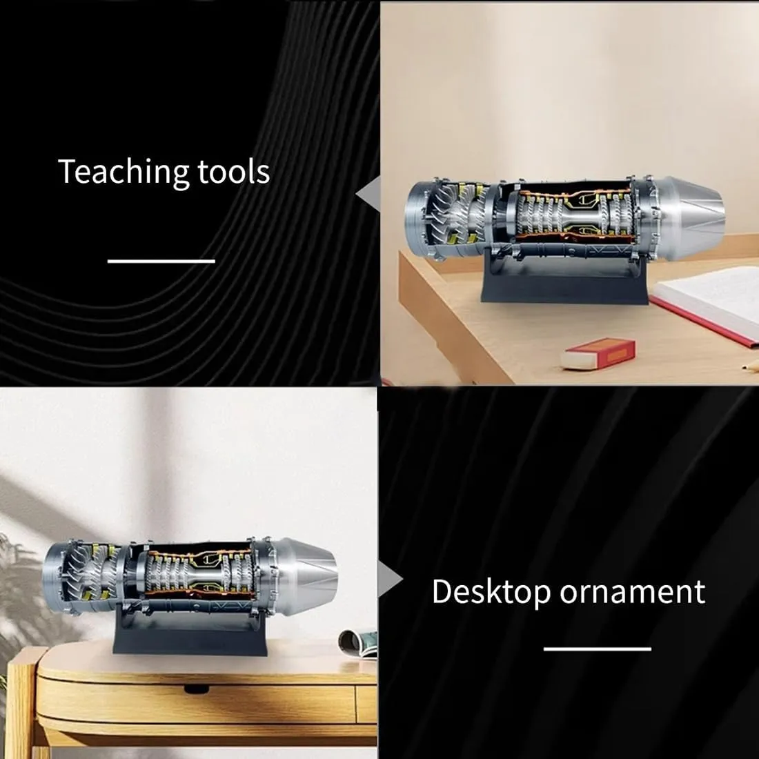 WS-15 Turbofan Engine Model Kit �C 3D Printed DIY Functional Jet Engine Replica with Motorized Fan Blades, Transparent Housing, STEM Educational Display Gift for Teens bind and Adults 1:18 Scale 