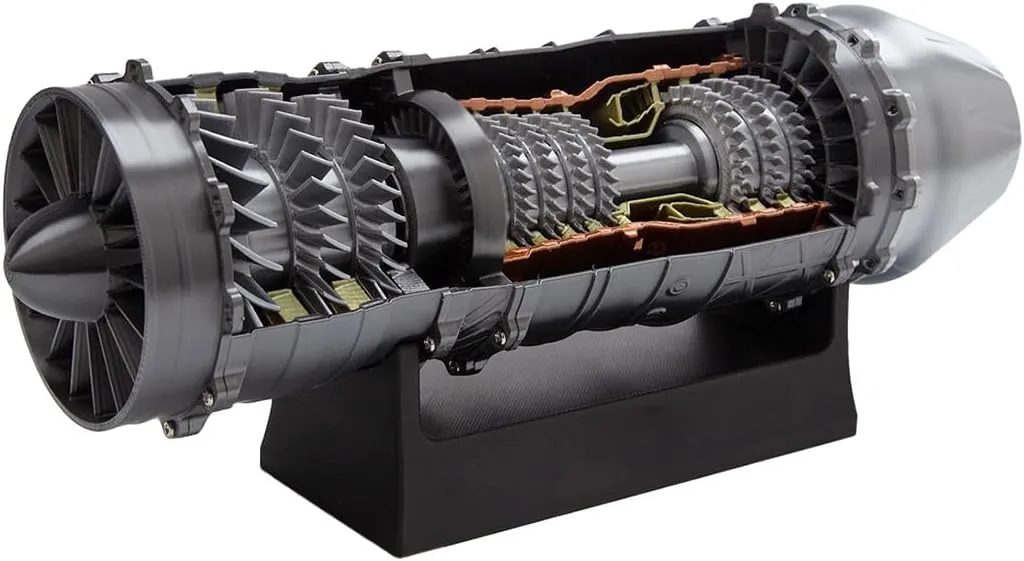 WS-15 Turbofan Engine Model Kit �C 3D Printed DIY Functional Jet Engine Replica with Motorized Fan Blades, Transparent Housing, STEM Educational Display Gift for Teens bind and Adults 1:18 Scale 