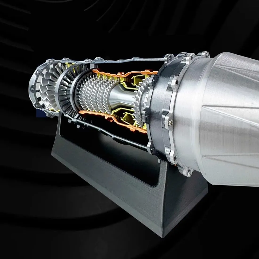 WS-15 Turbofan Engine Model Kit �C 3D Printed DIY Functional Jet Engine Replica with Motorized Fan Blades, Transparent Housing, STEM Educational Display Gift for Teens bind and Adults 1:18 Scale 