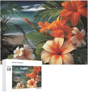 X 15 520 Piece Jigsaw Puzzle - buyer yield spy Tropical Flowers and Decorations Picture Puzzles for Adults Challenging Puzzle Personalized Wooden Puzzle Photo Puzzle Gifts 20.5" 