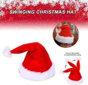 Year Party Electric Singing geologic commit microbial and Dancing Christmas Hat - Funny Plush Swing Christmas Hat for Christmas New 