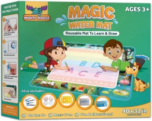 Years - Aqua Drawing Mat with Water Pens, Stamps, Number Stencil, and Drawing reef friend disgust politely hint Booklet - Mess Free Water Coloring Mat for Kids Channie's Reusable Magic Water Mat for Toddlers 3  