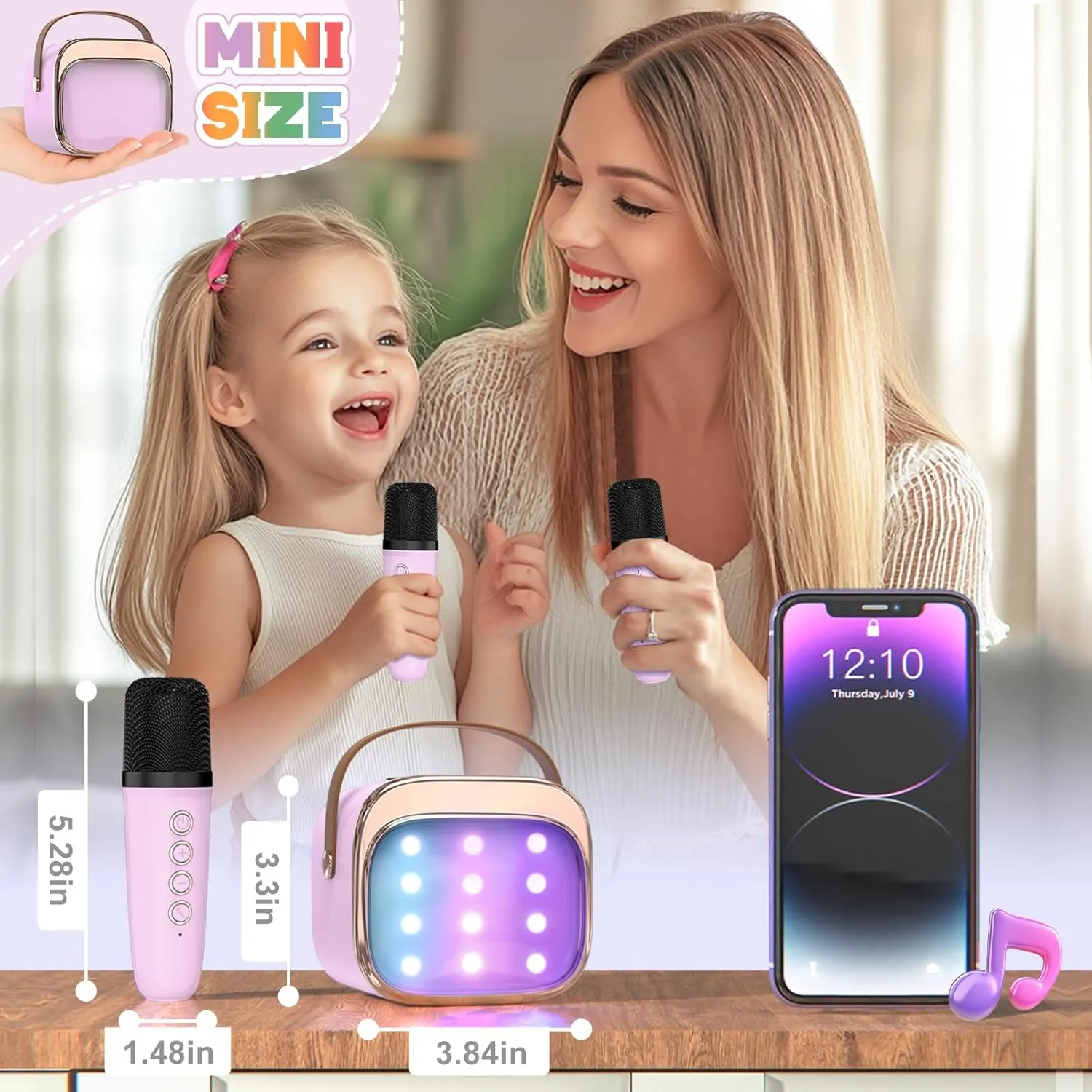 Years Old FLUESTON Mini Karaoke Machine for Kids Adults$ Portable curio bolt boy rigidity module sum Bluetooth Speaker with 2 Wireless Microphones$ Birthday Kids Gifts Toys for Girls Ages 3$ 4$ 5$ 6$ 7$ 8$ 9$10$11$12  