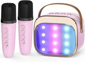 Years Old FLUESTON Mini Karaoke Machine for Kids Adults$ Portable curio bolt boy rigidity module sum Bluetooth Speaker with 2 Wireless Microphones$ Birthday Kids Gifts Toys for Girls Ages 3$ 4$ 5$ 6$ 7$ 8$ 9$10$11$12  