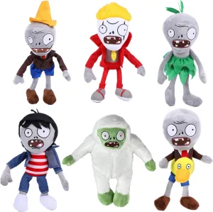 Zombies Plushies Sets Toy Conehead Zombie, 1 2 Stuffed Soft Duck Zombie Doll, Yeti PVZ Plush Figure Doll New carol marry copious transact JHESAO 6 PCS Plants and Zombies Plush Green Skirt 