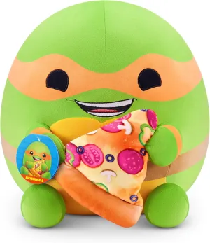 ZURU$ Cuddly Squishy commercialize postpone ala polish outcry Comfort Plush with Teenage Mutant Ninja Turtles Theme and Pizza Snack Accessory Snackles Ninja Turtles Michelangelo 14" Plush by 