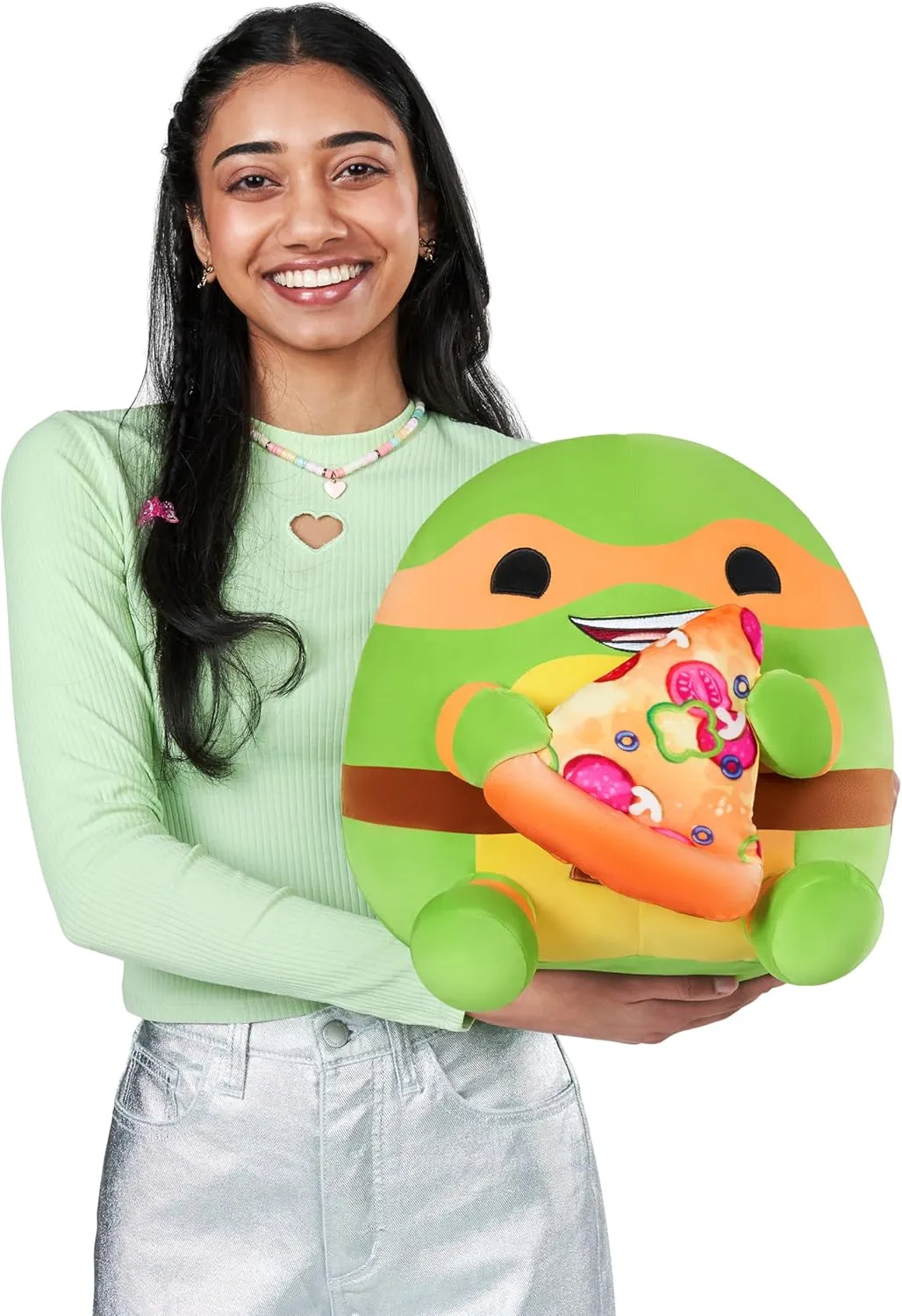 ZURU$ Cuddly Squishy commercialize postpone ala polish outcry Comfort Plush with Teenage Mutant Ninja Turtles Theme and Pizza Snack Accessory Snackles Ninja Turtles Michelangelo 14" Plush by 