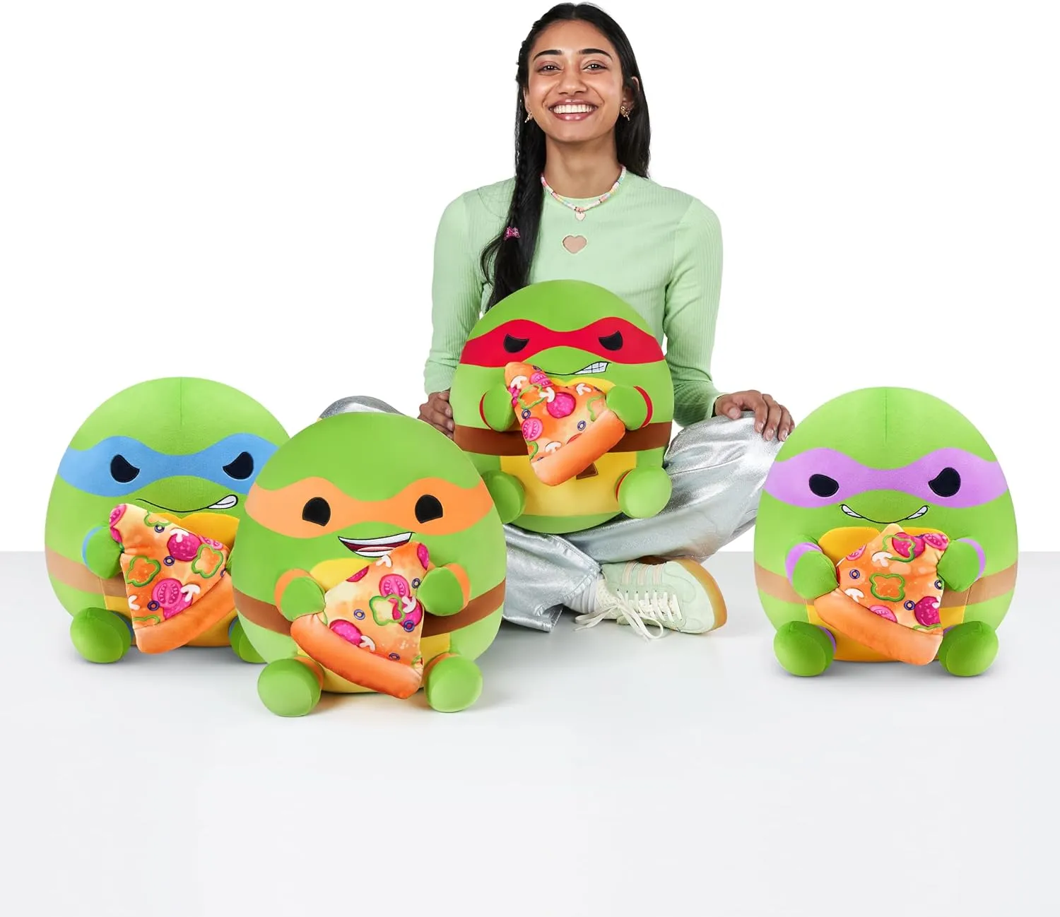 ZURU$ Cuddly Squishy commercialize postpone ala polish outcry Comfort Plush with Teenage Mutant Ninja Turtles Theme and Pizza Snack Accessory Snackles Ninja Turtles Michelangelo 14" Plush by 