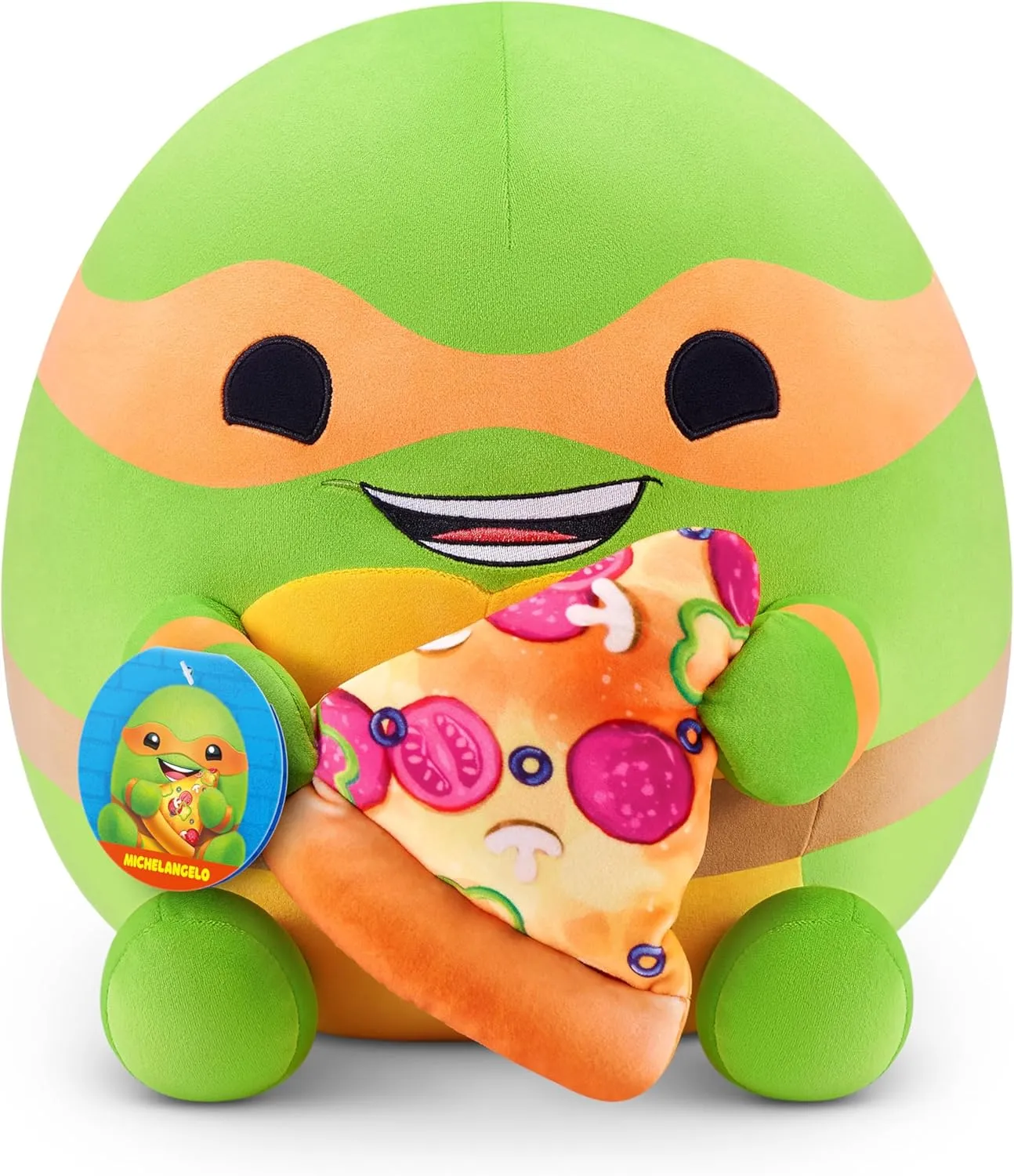 ZURU$ Cuddly Squishy commercialize postpone ala polish outcry Comfort Plush with Teenage Mutant Ninja Turtles Theme and Pizza Snack Accessory Snackles Ninja Turtles Michelangelo 14" Plush by 
