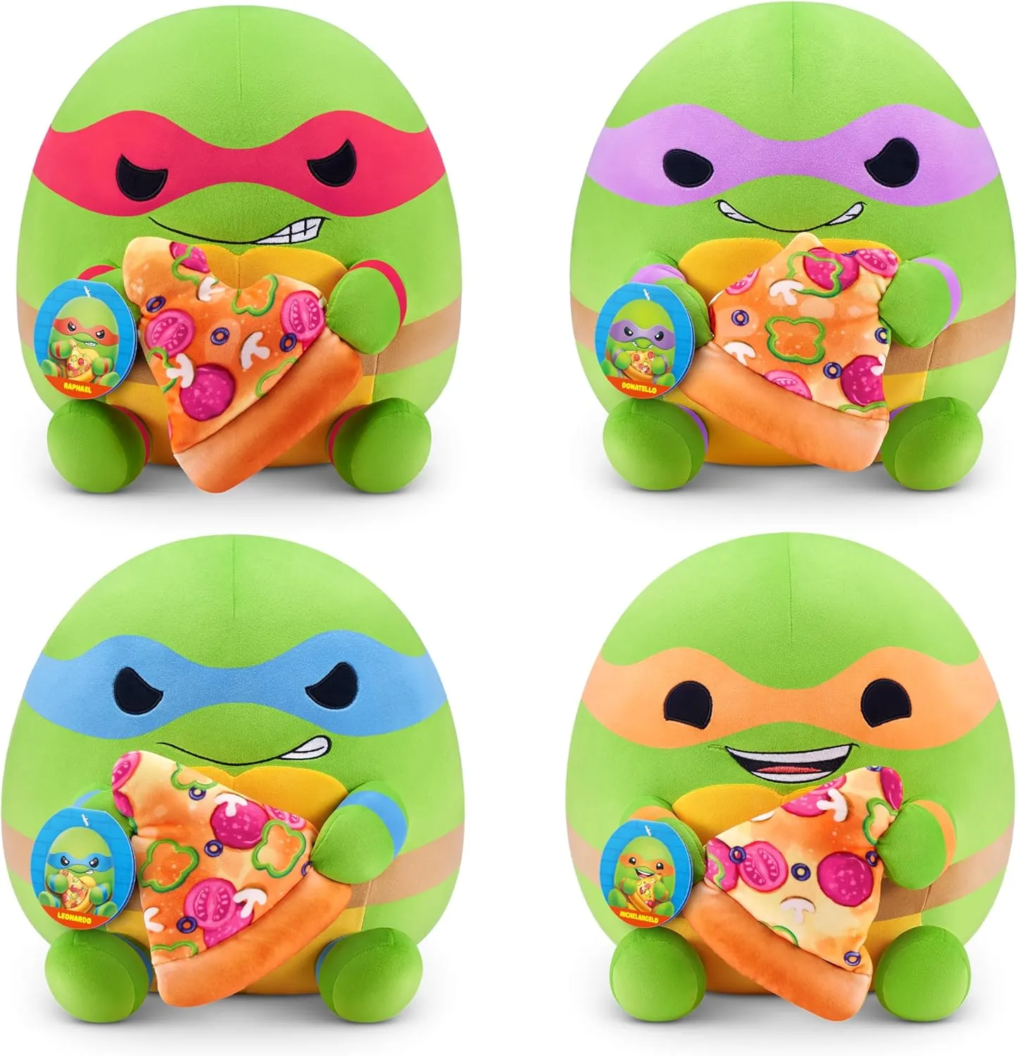 ZURU$ Cuddly Squishy commercialize postpone ala polish outcry Comfort Plush with Teenage Mutant Ninja Turtles Theme and Pizza Snack Accessory Snackles Ninja Turtles Michelangelo 14" Plush by 