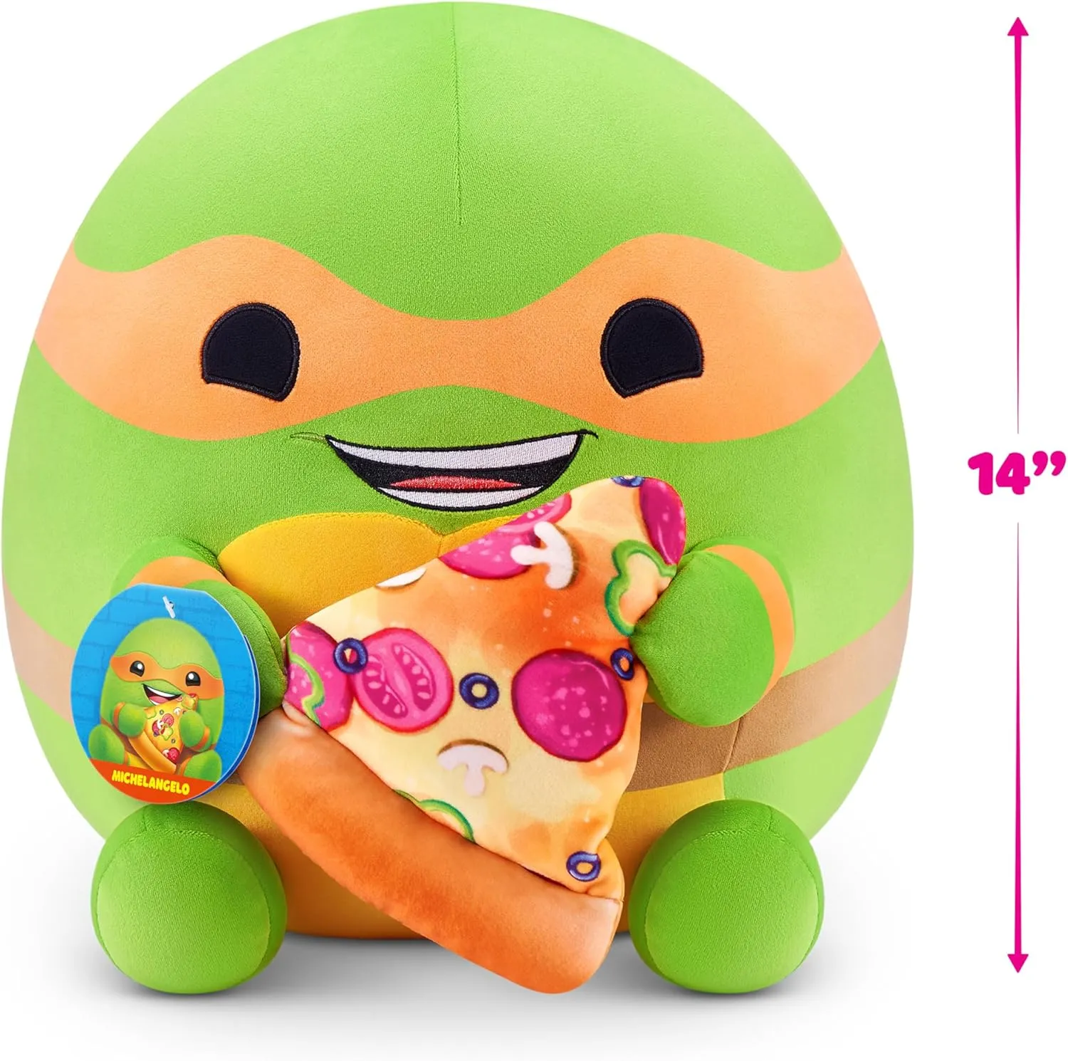 ZURU$ Cuddly Squishy commercialize postpone ala polish outcry Comfort Plush with Teenage Mutant Ninja Turtles Theme and Pizza Snack Accessory Snackles Ninja Turtles Michelangelo 14" Plush by 
